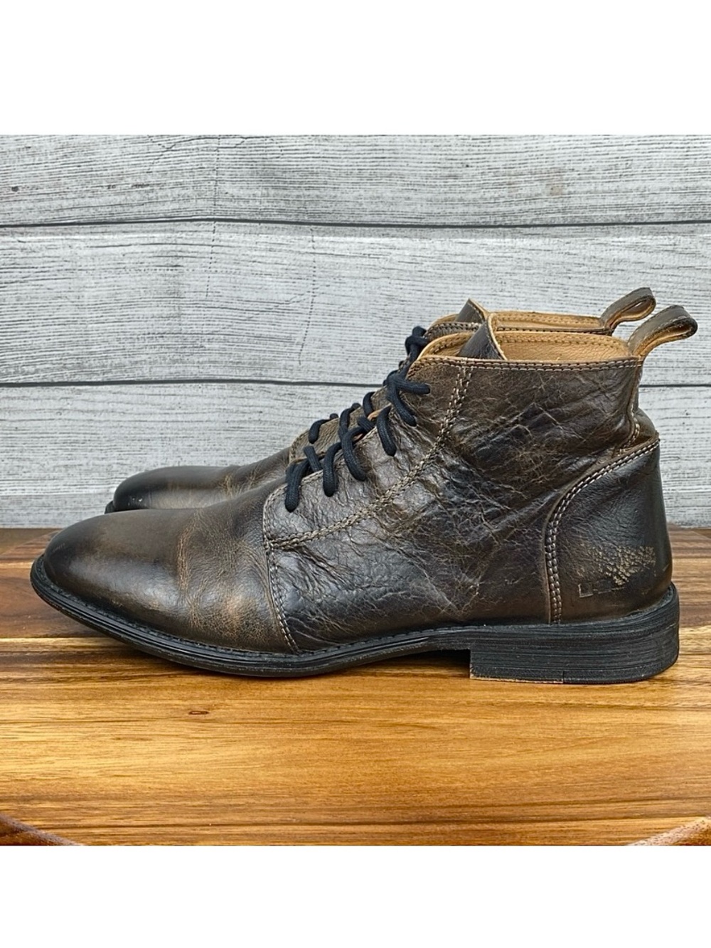Bed Stu Louis Rustic Distressed Lace Up Leather Ankle Dress Boot Men’s Size 9.5